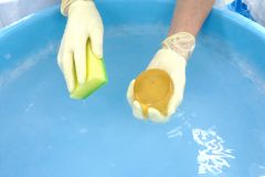 1回目の湯上げ磨き